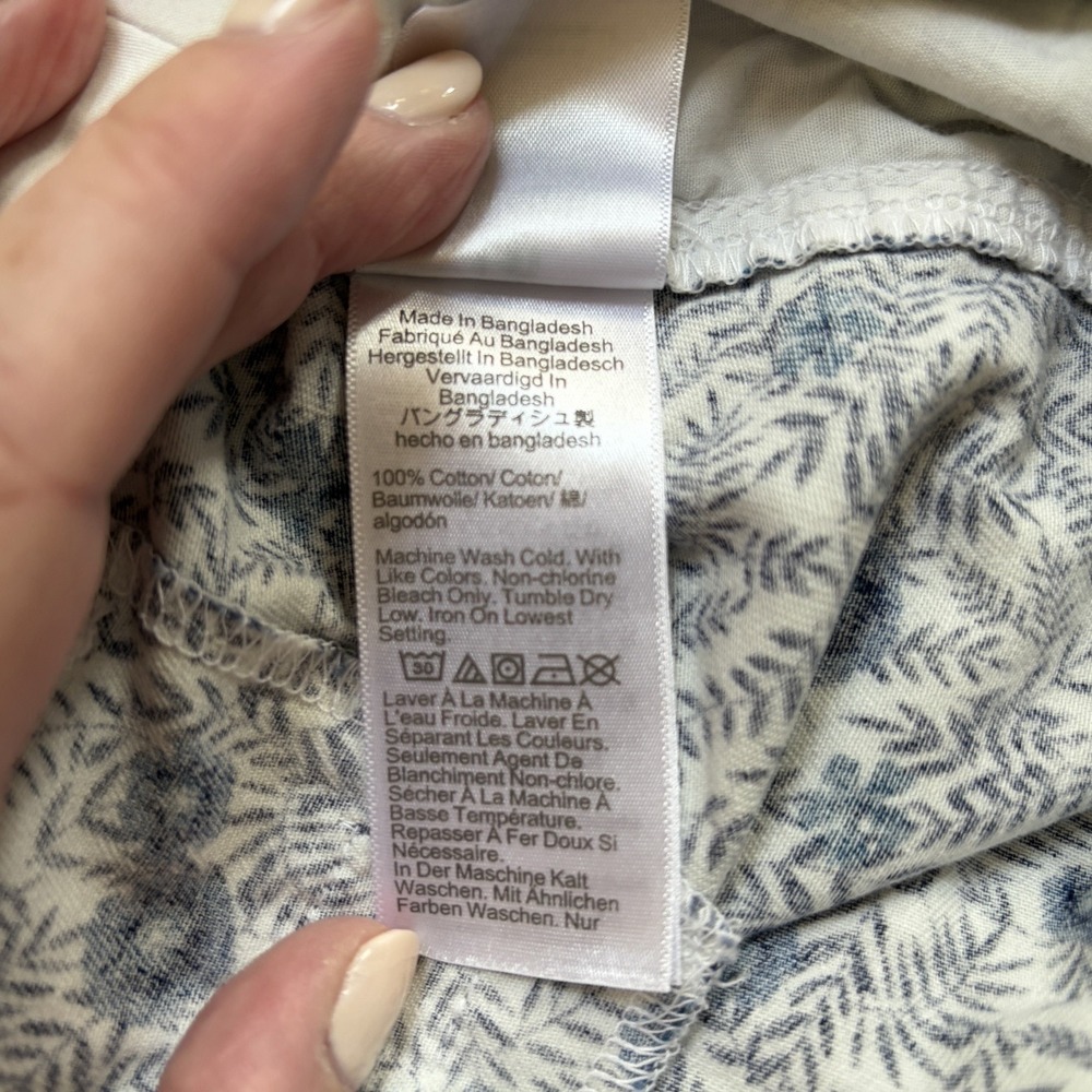 J Crew Factory Chino Shorts Women 2 Blue White Floral Print 100% Cotton 3.5 inch - Picture 8 of 9